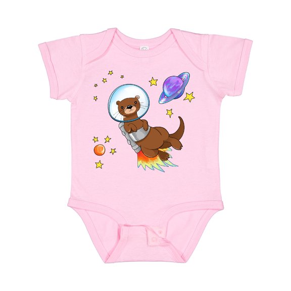 Inktastic Otter Space Cute Otter with Rocket Pack Boys or Girls Baby Bodysuit