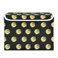 thumbnail image 7 of Yayeee Collapsible Storage Bin with Lid Fabric Closet Decorative Basket with Handles, Black Volleyball Pattern, 7 of 7