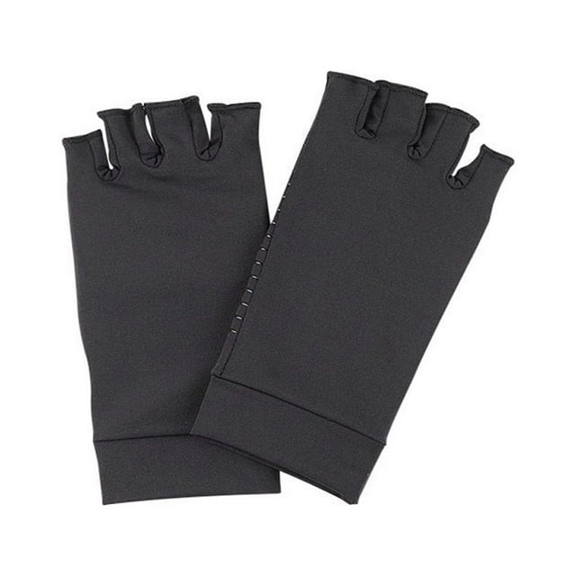 Fiber Pressure Half-Finger Gloves. Copper Compression Gloves Are Suitable For Arthritis Carpal Tunnel Hand Support And Relieve Pain.