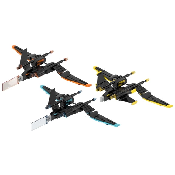 MOOXI Tron 3 Style Colors Fighter Jets Building Set,Classic Creative Building Blocks Children Kit,Gifts for Kids(539pcs)