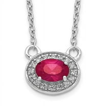 Primal Gold 14 Karat White Gold Diamond and Ruby Necklace