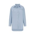 thumbnail image 6 of Women's Long Sleeve Button Up Lapel V Neck Shirts High Low Hem Casual Loose Spring Trendy Solid Color Tops Blouses Light Blue,L, 6 of 6