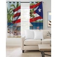 thumbnail image 2 of Red Blue Flag Blackout Curtains for Bedroom Living Room Darkening Curtains 54 Inch Long Frog Star Summer Ocean Beach Palm Tree Short Curtain for Small Window Treatment Grommet Drapes 42"x54"x2, 2 of 9
