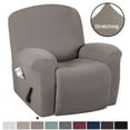 thumbnail image 1 of H.VERSAILTEX 1-Piece Jacquard Spandex Recliner Stretch Slipcover, Taupe, 1 of 7