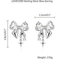 thumbnail image 4 of Bow Earrings for Women 925 Sterling Silver Rhinestone Bow Earrings Cute CZ Bow Knot Stud Earrings Dainty Ribbon Star Dangle Earrings Jewelry Birthday Wedding Prom Gifts for Mom, 4 of 6