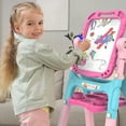 thumbnail image 3 of BATTOP Art Easel for Kids, 4 in 1 Adjustable Standing Rotatable Double Sided Easel with Painting Accessories, Toddler Easel - Gift for Girls-Pink/Light Blue, 3 of 7