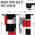 thumbnail image 4 of CUITING Black Grey Kitchen Curtains 63 Inch Length Geometric Window Curtains Over Sink Set of 2  Gray White Curtain for Bedroom Living Room  Modern Abstract Kitchen Decor 42x63 Inch, 4 of 6