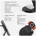 thumbnail image 5 of Estación de carga 3 en 1 para dispositivos Apple, soporte de cargador Mag-Safe de carga rápida, cargador inalámbrico para iPhone 16/15/14/13/12 Series, AirPods e iWatch (cargador USB-C de 30 W incluid, 5 of 5