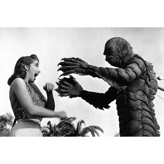 Creature From The Black Lagoon 24x36 Poster Julia Adams screams at Creature
