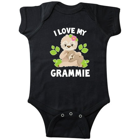 

Inktastic Cute Sloth I Love My Grammie with Green Leaves Gift Baby Boy or Baby Girl Bodysuit