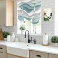 thumbnail image 4 of Teal Ombre Tie Up Curtains for Kitchen Windows,Adjustable Rod Pocket Valance 54 Inch Long, Modern Geometric Moire Abstract Art Window Treatment Balloon Roman Blind Shade, 42" x 54", 4 of 9