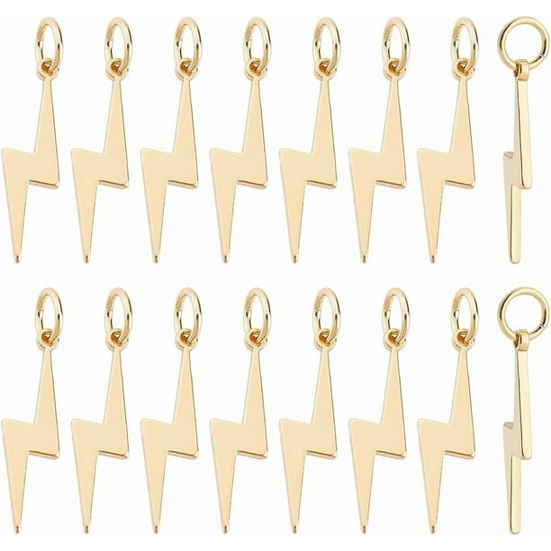 Dijes de relámpago, colgantes con forma de rayo y trueno para hacer collares, pulseras y joyas.