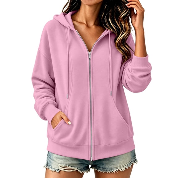 Perfectbot Women's Zip Up Hoodie Long Sleeve Fall Winter Sweatshirt Jacket with Pockets Casual Outerwear
