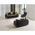 thumbnail image 3 of Lust Modern Style 3PC Living Room Set Made with Wood in Black, 3 of 20