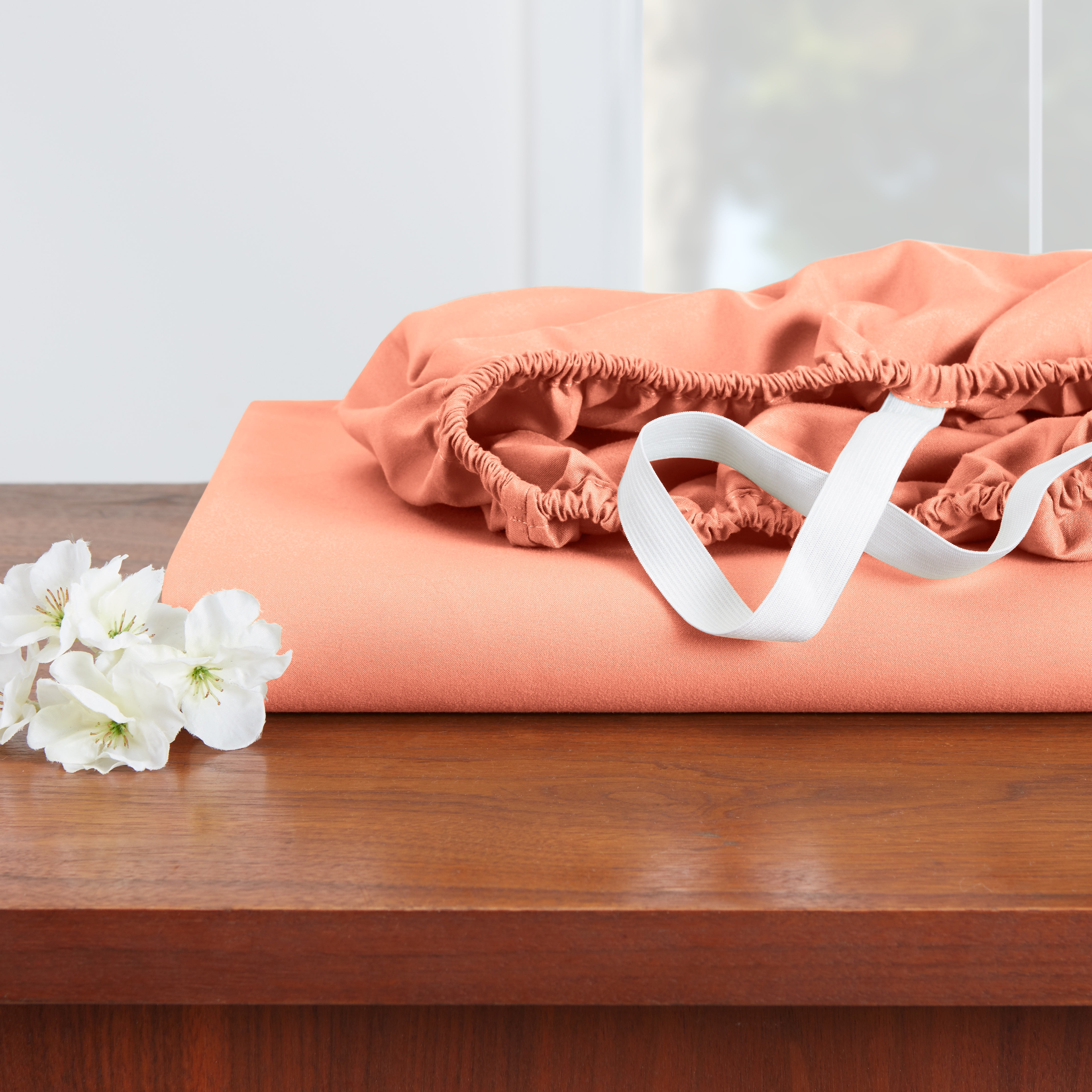 Hearth & Harbor Deep Pocket 5 Piece Solid Bed Sheet Set, 1800 Thread Count Microfiber Sheets, California King, Misty Rose