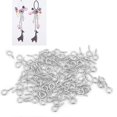 thumbnail image 2 of Lot de 100 vis métalliques à œillet, crochet, boucle, argile, résine, accessoires de bijouterie (argent), 2 of 4