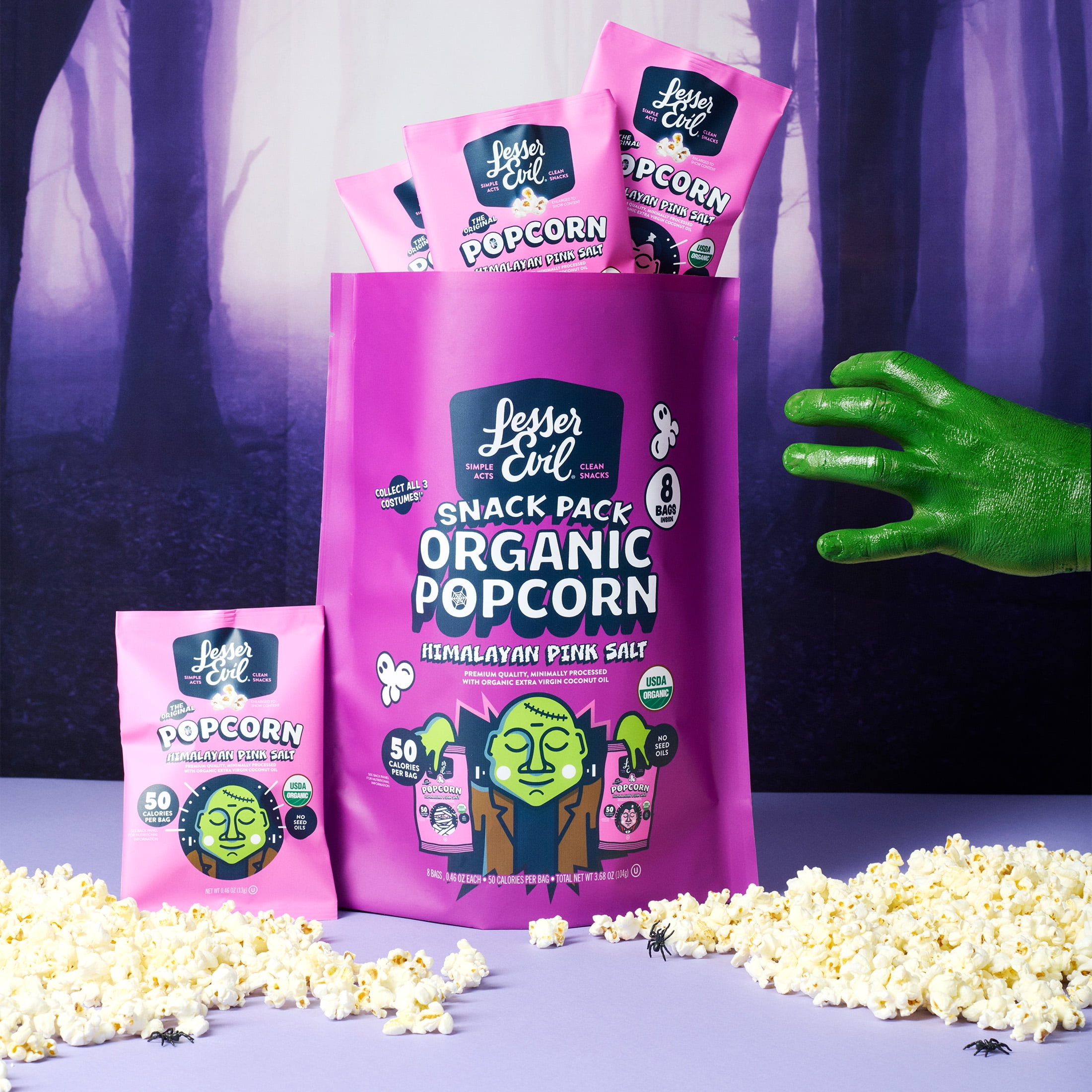 LesserEvil Organic Low Calorie Popcorn, Vegan & Gluten Free