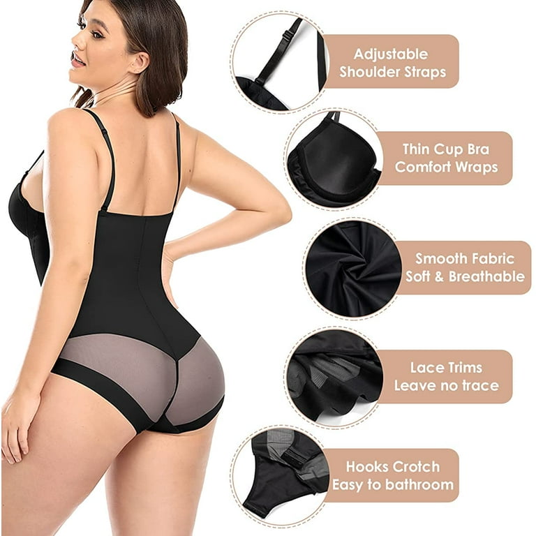 Women Sexy Lace Shapewear Built-in Bra Tummy Tucking Bodysuits Open Crotch  Adjustable Straps Body Shaper (A, S) at  Women's Clothing store