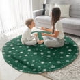 thumbnail image 3 of Green Christmas Snowflake Pattern Round Blanket,Comfortable Soft Flannel Throw Blanket,All Season,Warm Lightweight Blankets for Sofa Bed Couch Living Room Chair 47"x47", 3 of 5