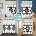 thumbnail image 5 of No Hook Shower Curtain with Snap in Liner, Black Aztec Ethnic Style Waterproof Bath Curtain Double Layers with See Through Top Window, Tribal Abstract Art Hotel Shower Curtains 48x72in, 5 of 9