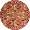thumbnail image 1 of Ahgly Company Indoor Round Oriental Orange Industrial Area Rugs, 3' Round, 1 of 4