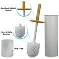thumbnail image 6 of Blue Donuts Toilet Brush Holder With Bamboo Top - White, 6 of 7