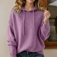 thumbnail image 2 of Women's Hoodie Warm Sweatshirt Loose Hooded Oversized Sweater Color:Purple Size:XXXL, 2 of 4