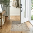thumbnail image 2 of ODIKA Neutral Abstract Para Geometric Border Transitional Dining Under Stain Resistant Thin Throw for Entryway, Kitchen, Laundry Room, 2 of 7