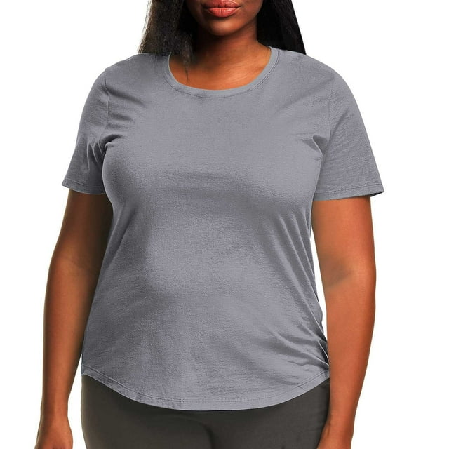 T-shirt à Manches Courtes à Col Rond pour Femmes Grande Taille