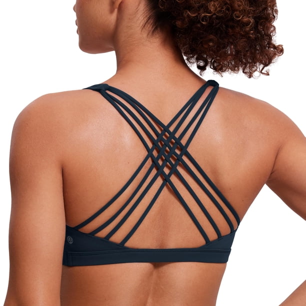 Top Deportivo CRZ YOGA con Tirantes, Sin Aros, Acolchado, Azul Marino, Talle S