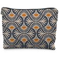thumbnail image 1 of Bolsa de maquillaje RYYCDOI Boho Sunset Leaf Linen con forro impermeable, 1 of 6