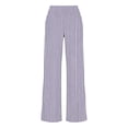 thumbnail image 6 of QATAINLAV Women's Striped Linen Flowy Wide Leg Pant Summer Boho Dressy Casual Elastic Waist Beach Trousers Purple M, 6 of 6