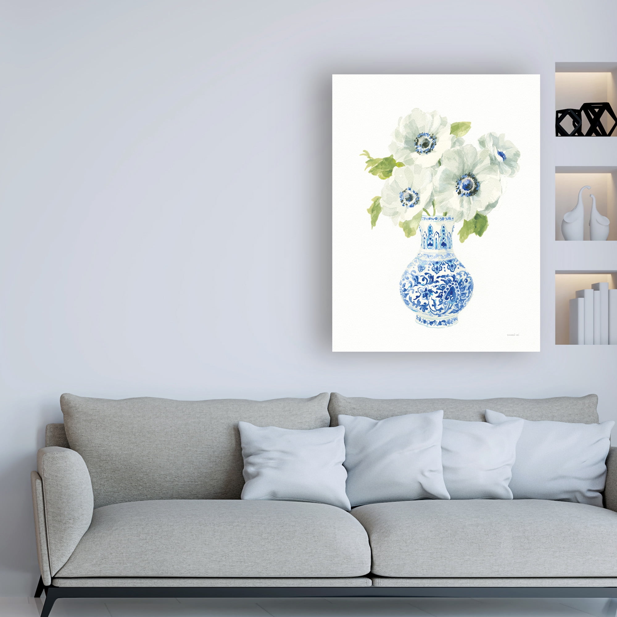 Trademark Fine Art 'Floral Chinoiserie White I' Canvas Art by Danhui Nai