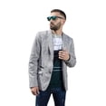 thumbnail image 1 of Blazer Booz blanco André Badi con carteras decorativas y parches de gamuza en codos, 1 of 5