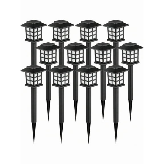 6 Pcs Solar Outdoor Lights,12 Pack LED Solar Lights Outdoor Waterproof, Solar Walkway Lights Maintain 10 Hours Of Lighting For Your Garden, Landscape, Path, Yard, Patio, Driveway