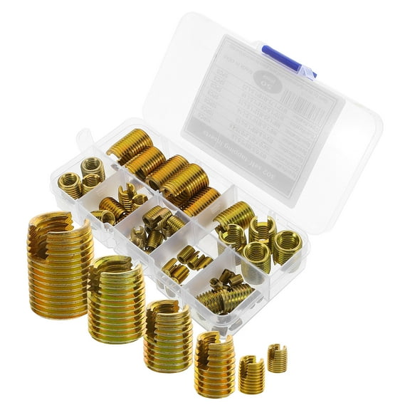 NICEXMAS 50Pcs Carbon Steel Thread Repair Inserts Kit Self Tapping Threaded Sleeve for Automotive Repair