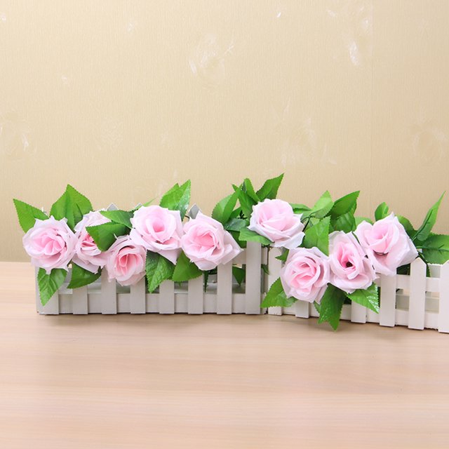 Flores artificiales de 2,4 m, rosas falsas duraderas, suministros festivos para fiestas (rosa pálido)