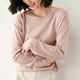 thumbnail image 2 of Sudadera,Blusa de punto de color liso para mujer, manga larga, cuello redondo, material acrílico, top informal de moda para uso doméstico y diario, sopatenor, 2 of 9