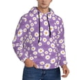 thumbnail image 2 of Naloa Daisies Flowers Men's Casual Hooded Collar Drawstring Hoodies Pullover Sweatshirts Casual Long Sleeve Shirts-Large, 2 of 7