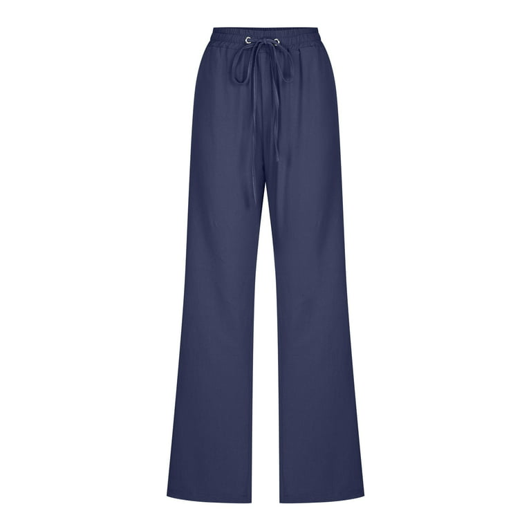 Linen Pants for Women Petite Length Loose Cotton Linen with Pocket