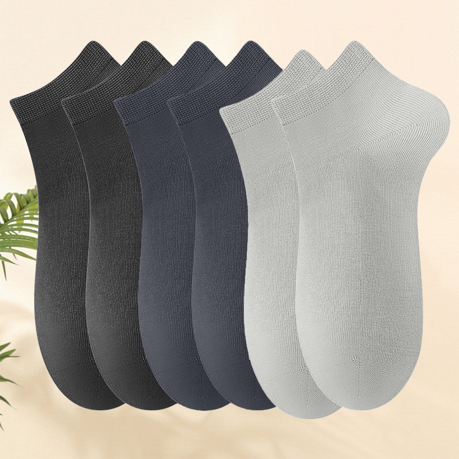 Men’s Cotton Thin Low Cut Ankle Socks – Soft, Breathable, Moisture-Wicking Socks 6-Pack