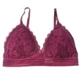 thumbnail image 4 of Alun Lace Deep V-Neck Bras for Women No Underwire Thin Padding Comfortable Breathable Bralettes 2026 Spring Summer Fashion Wavy-Edge Pure Color T Shirt Bra Red L, 4 of 7