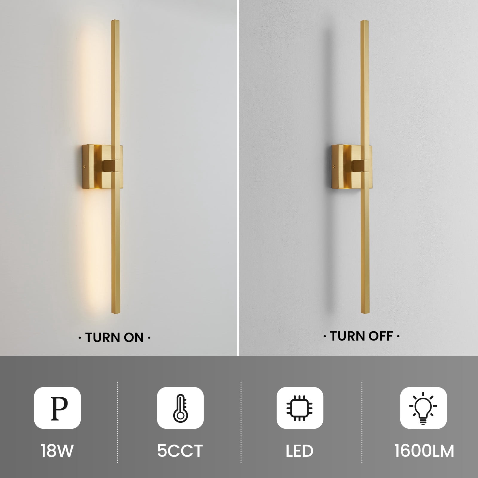 KAISITE 30 inch Bathroom Light Fixtures 360° Rotatable Dimmable  Vanity Light with 3500K Warm Light