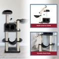 thumbnail image 3 of TRIXIE Tarragona Plush & Sisal 5-Level 63.8" Cat Tree with Scratching Posts, Condo & Hammock, Dark Gray, 3 of 8