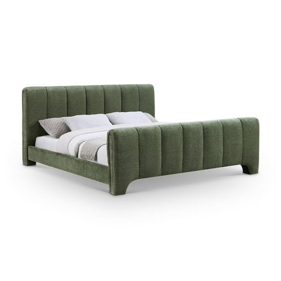 Meridian Furniture Camila Green Chenille Fabric Full Bed
