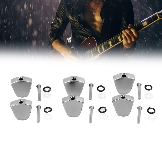 6Pcs Guitar Machine Handle Tuning Key Button,Metal Machine Head Buttons Replacement For Acoustic Electric Guitar
