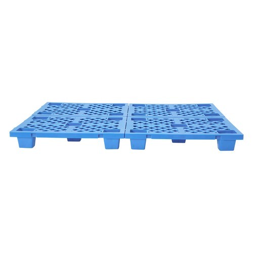 DENEST 6 PCS Plastic Pallets, 220.46lbs Load, Blue, Interlocking Storage Pallets for Warehouses, Factories