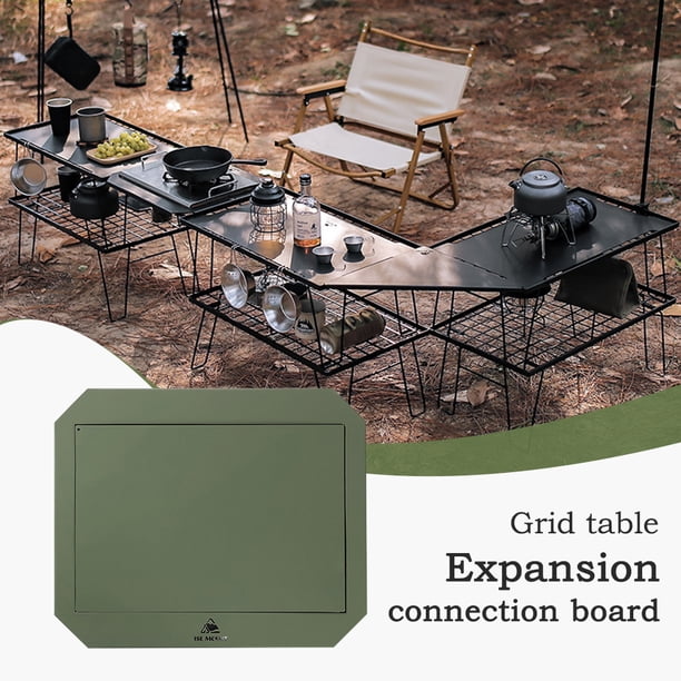 Tablero De Conexión De Mesas Al Aire Libre Rejilla para mesa de camping, placa de conexión, placa de empalme portátil (estilo verde militar B)