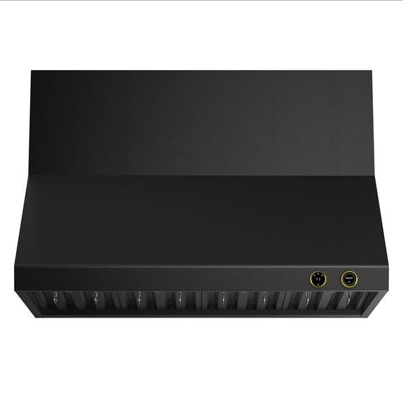 48 in. 900 CFM Wall Mount Range Hood in Titanium Stainless Steel with Gold