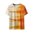 thumbnail image 4 of HOMBOM Womens Oversized Tops Spring Orange Graphic Tie dye Short Sleeve Loose Crewneck T Shirts for Women, 4 of 9